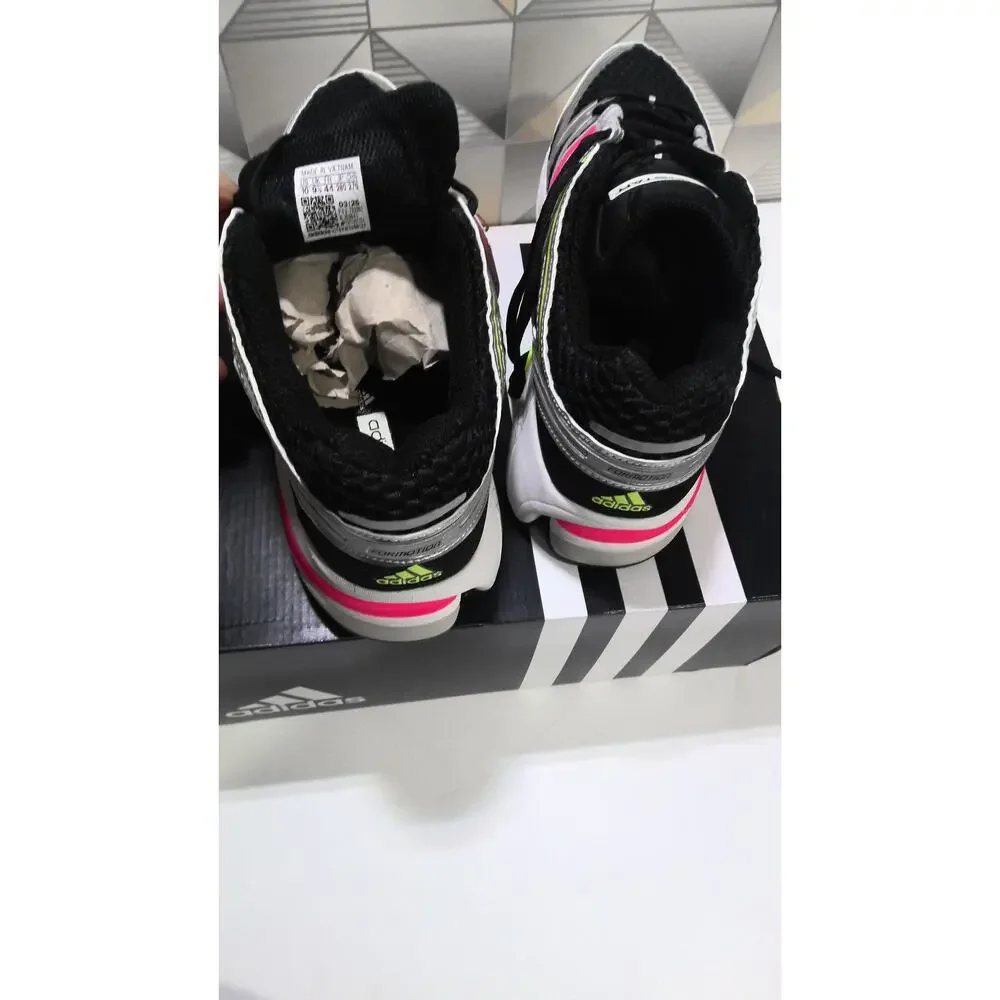 adidas Adistar Control 5 Men’s 10 Silver Black Pink Neon Y2K Running Shoes NIB
